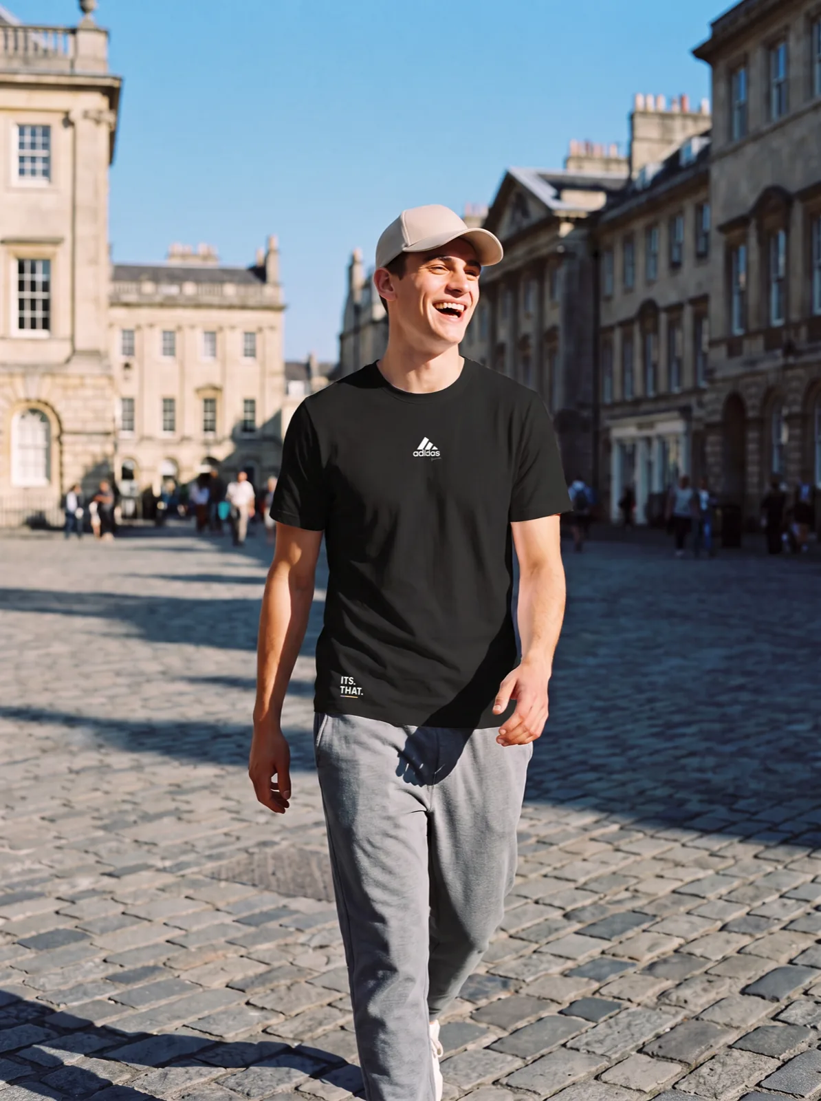 ADHDas bootleg tee, worn by Mark