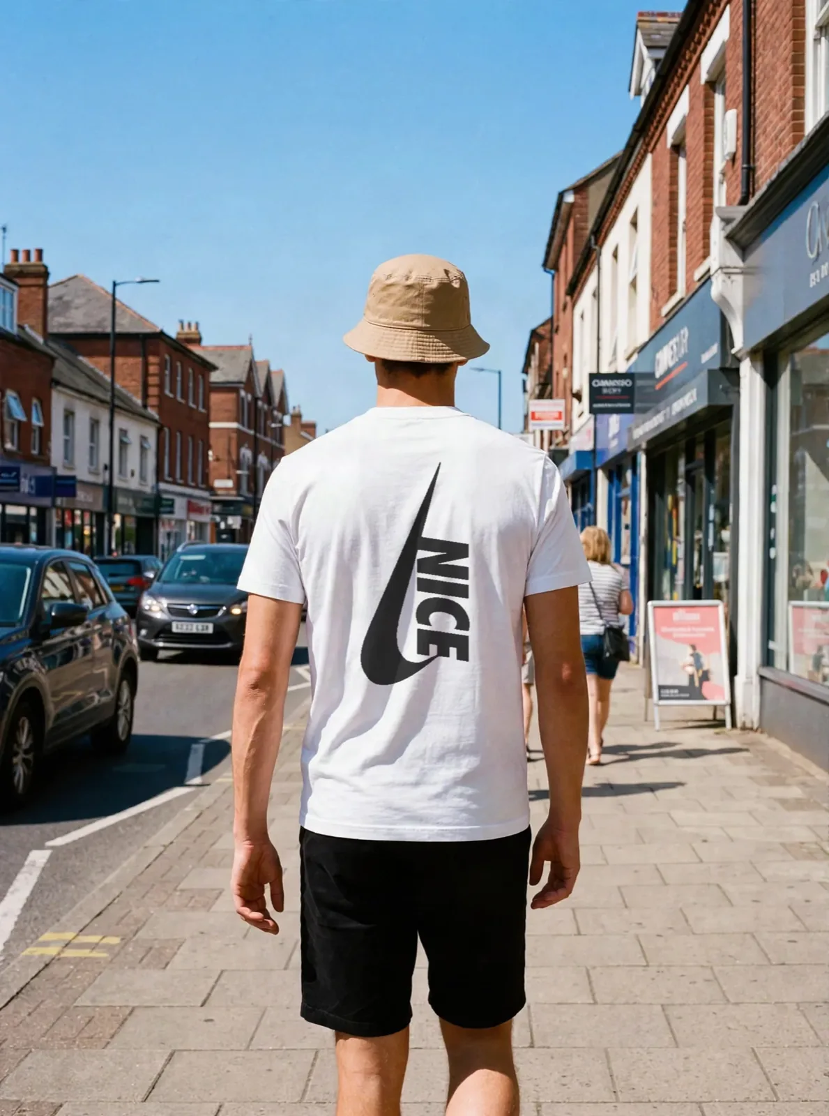 Nice Tick Backprint tee in white on the high street