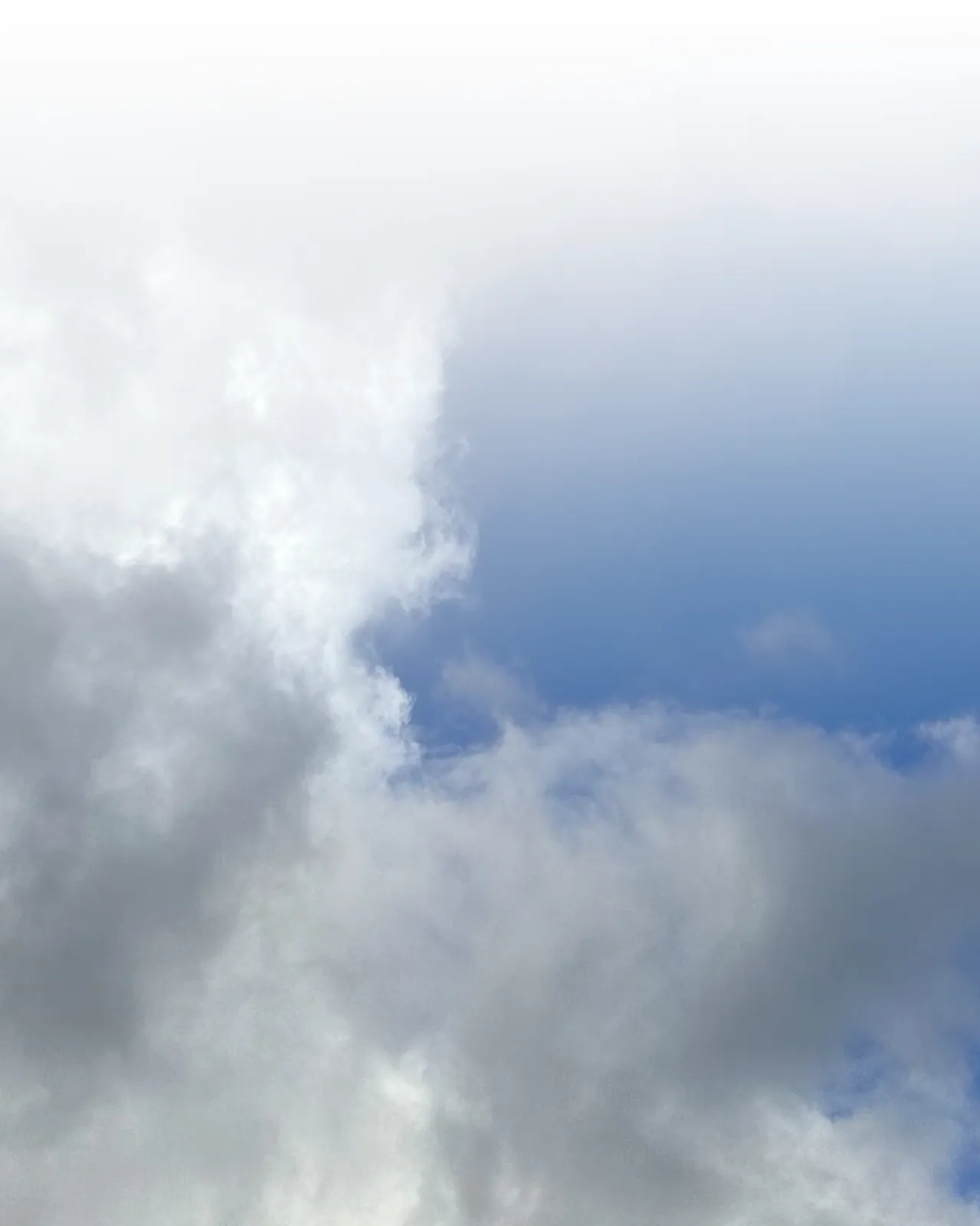Blue sky with clouds, photographed for the print series
