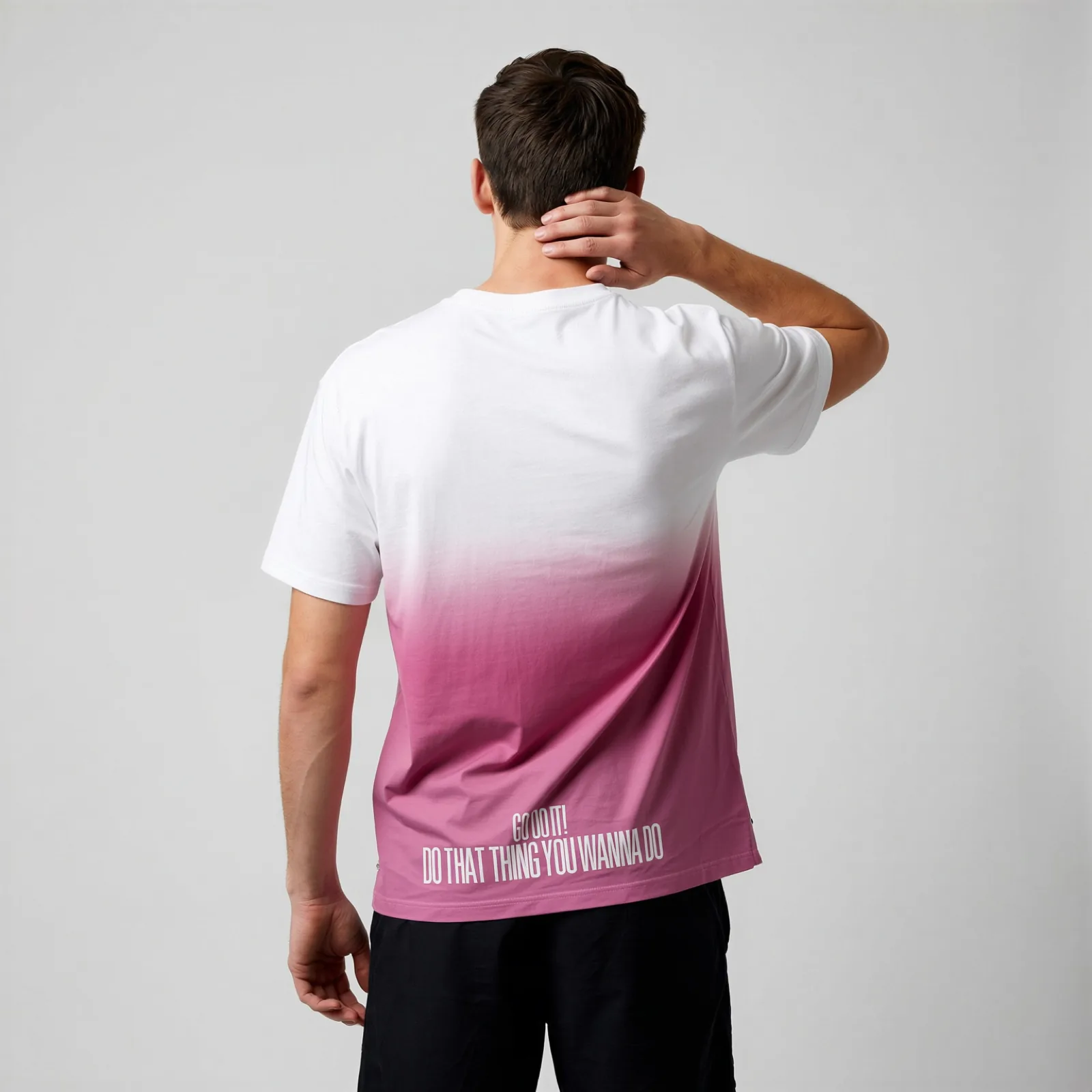 Tee dipped in magenta ink