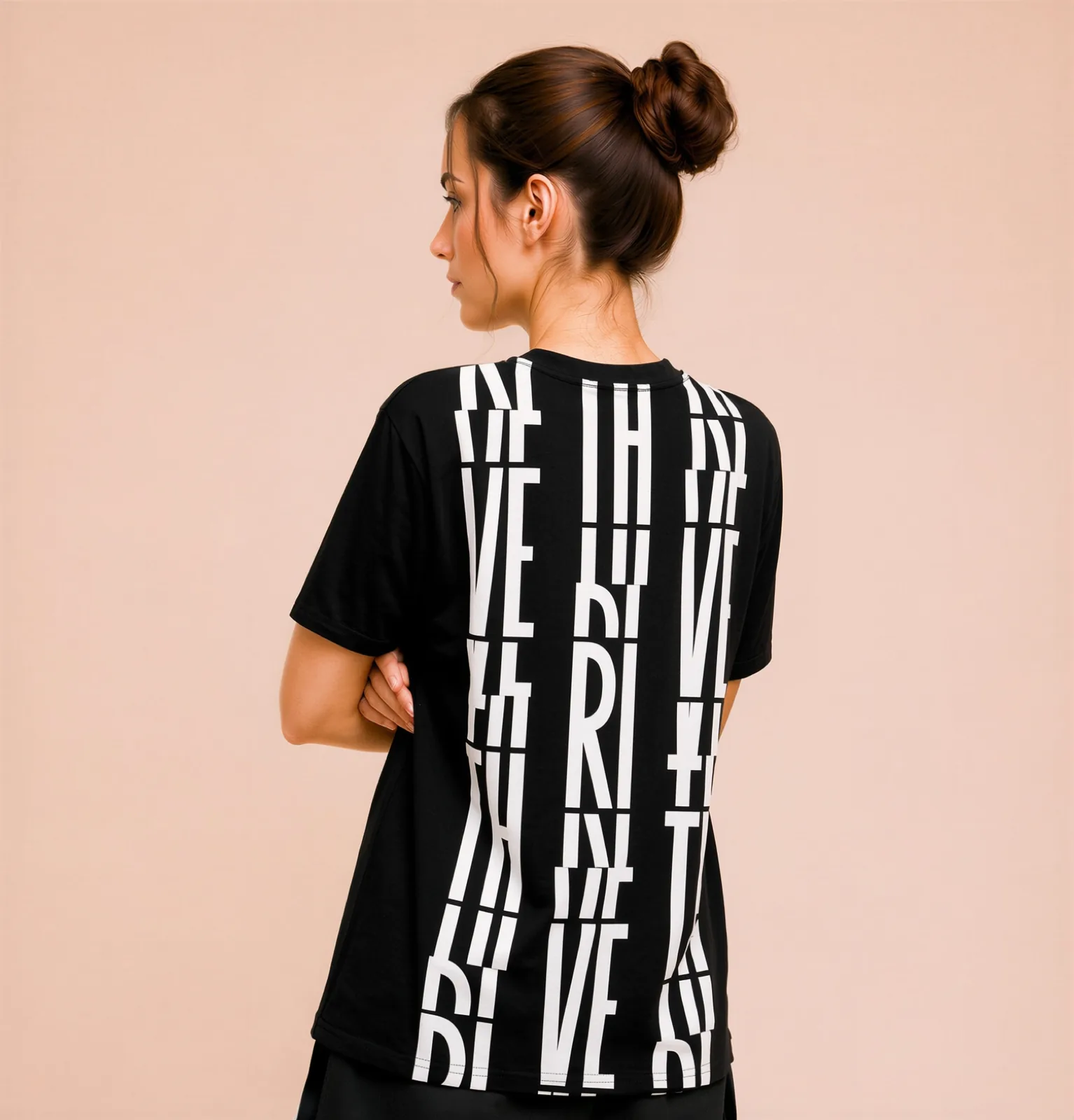 THRIVE wordart print worn on a tee
