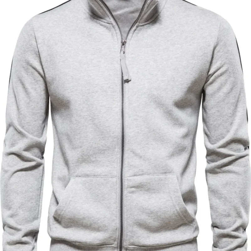 Zipped Jacket - Men's, Slim-fit, Small Collar
