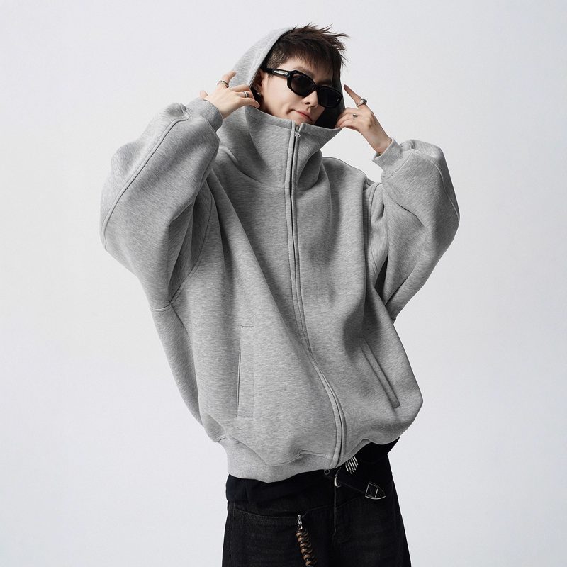 Oversized Casual Hoodie - Gathered Cuffs & Waist