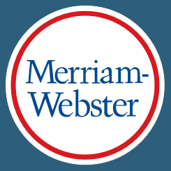 Merriam-Webster logo, the authoritative American dictionary brandmark used on social media shares