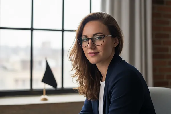 A softly lit portrait demonstrating intentional lighting and natural posing technique, with catchlights visible in the subject's eyes