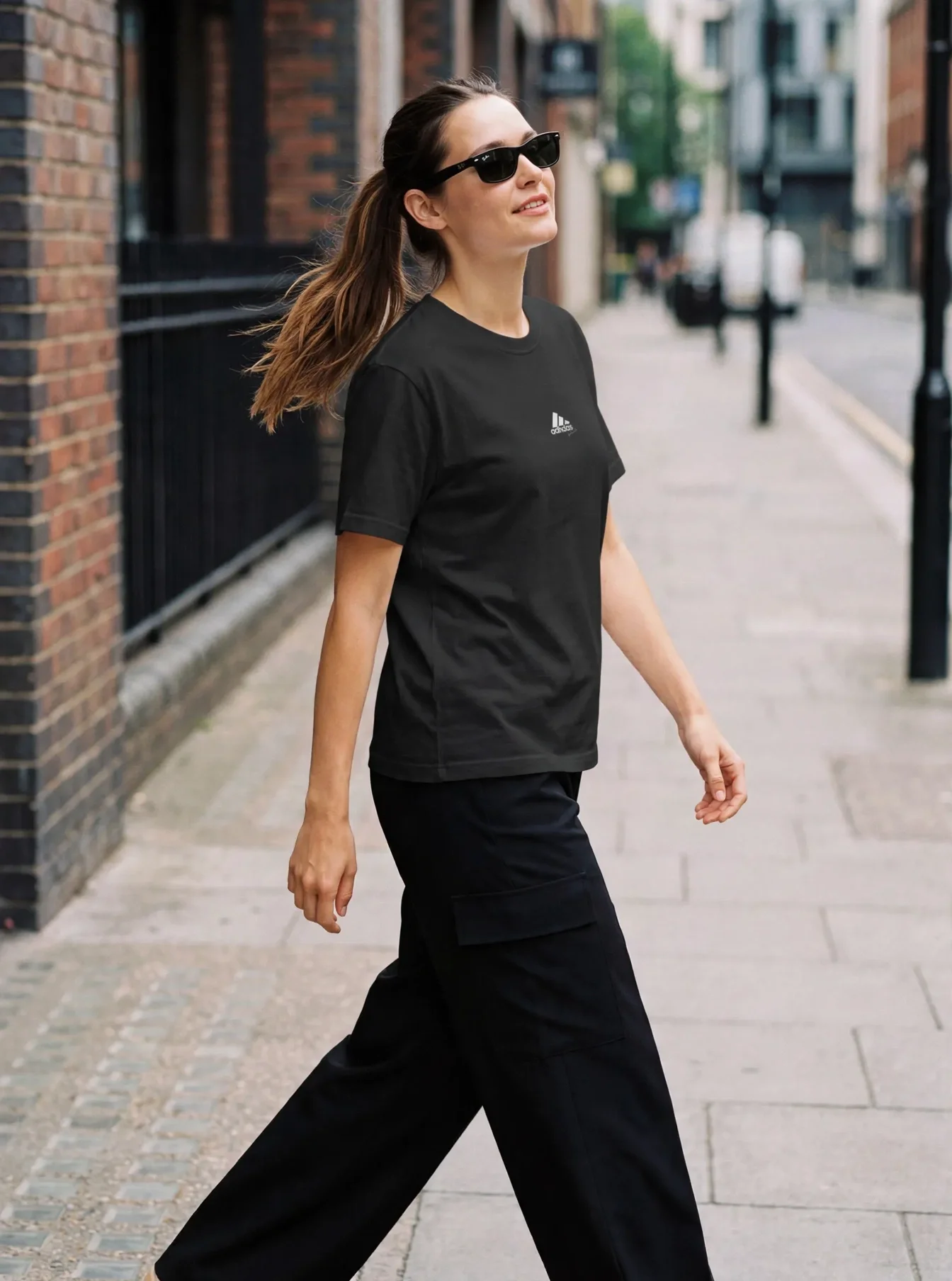 ADHDas Front Tee worn by a model