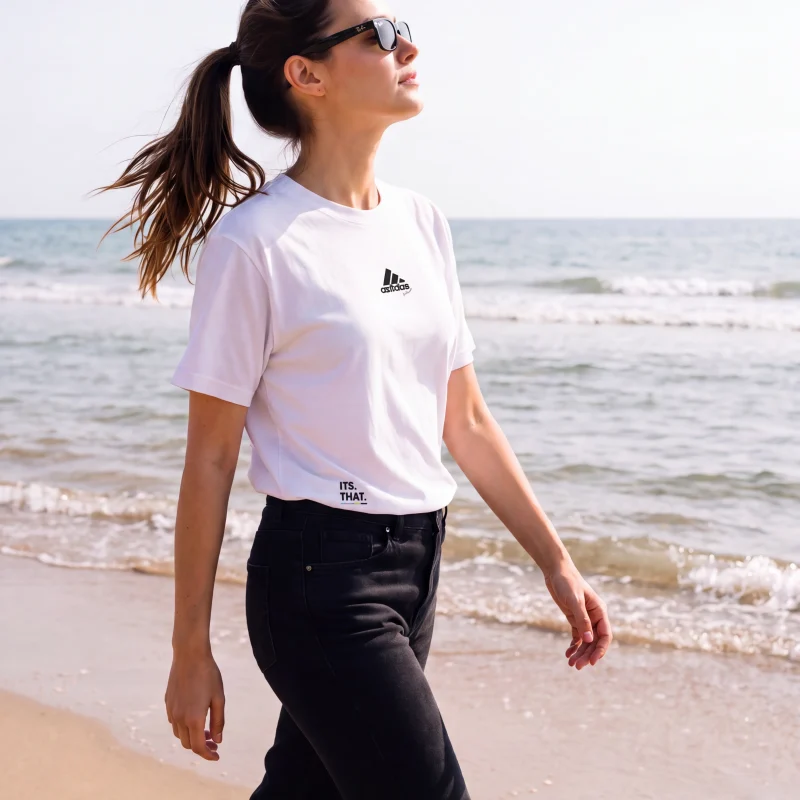 ADHDas Front Tee worn by a model