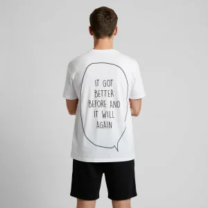 "it got better before and it will again" Backprint Tee, back view, Its.That.