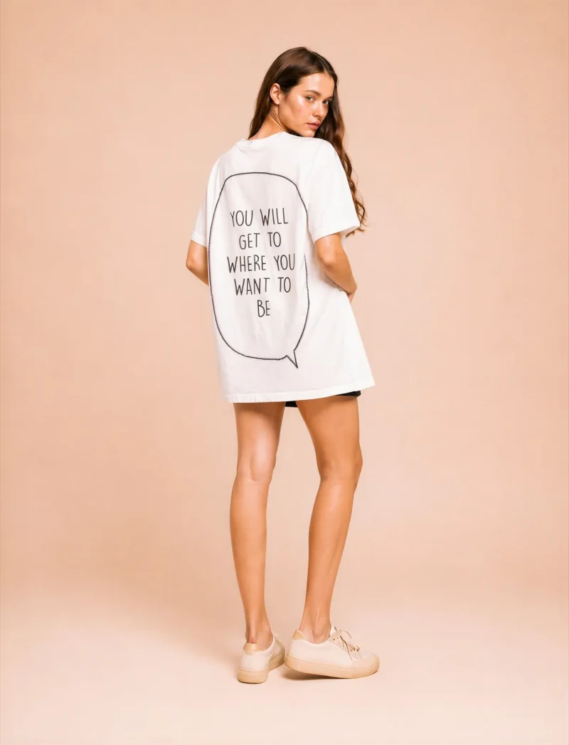 "you will get to where you want to be" Backprint Tee, back view, Its.That.