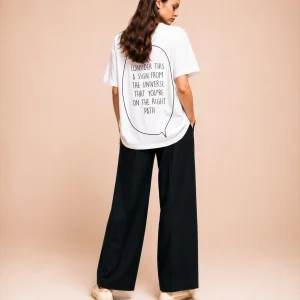 "consider this a sign from the universe that you're on the right path" Backprint Tee, back view, Its.That.