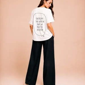 "Overcome the notion that we must be regular" Backprint Tee, back view, Its.That.