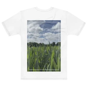 'Green Blades' Photo Print | Backprint T-shirt, flat back view, Its.That.