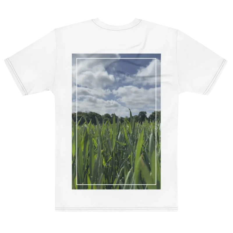'Green Blades' Photo Print | Backprint T-shirt, flat back view, Its.That.