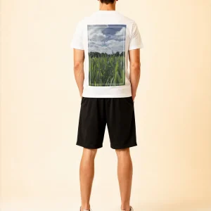 'Green Blades' Photo Print | Backprint T-shirt, back view, Its.That.