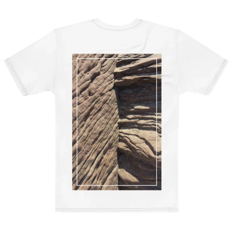 'Sandstone Strata' Photo Print | Backprint T-shirt, flat back view, Its.That.