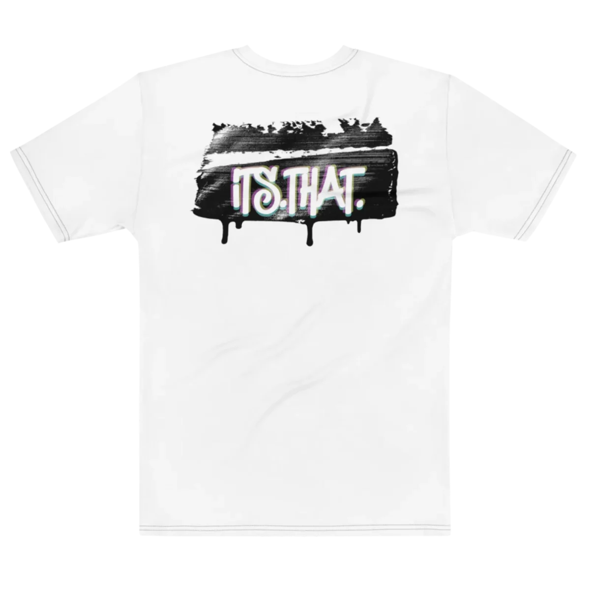 'Graffiti' CMYK Word-art | Backprint T-shirt, flat back view, Its.That.