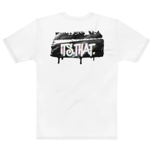 'Graffiti' CMYK Word-art | Backprint T-shirt, flat back view, Its.That.