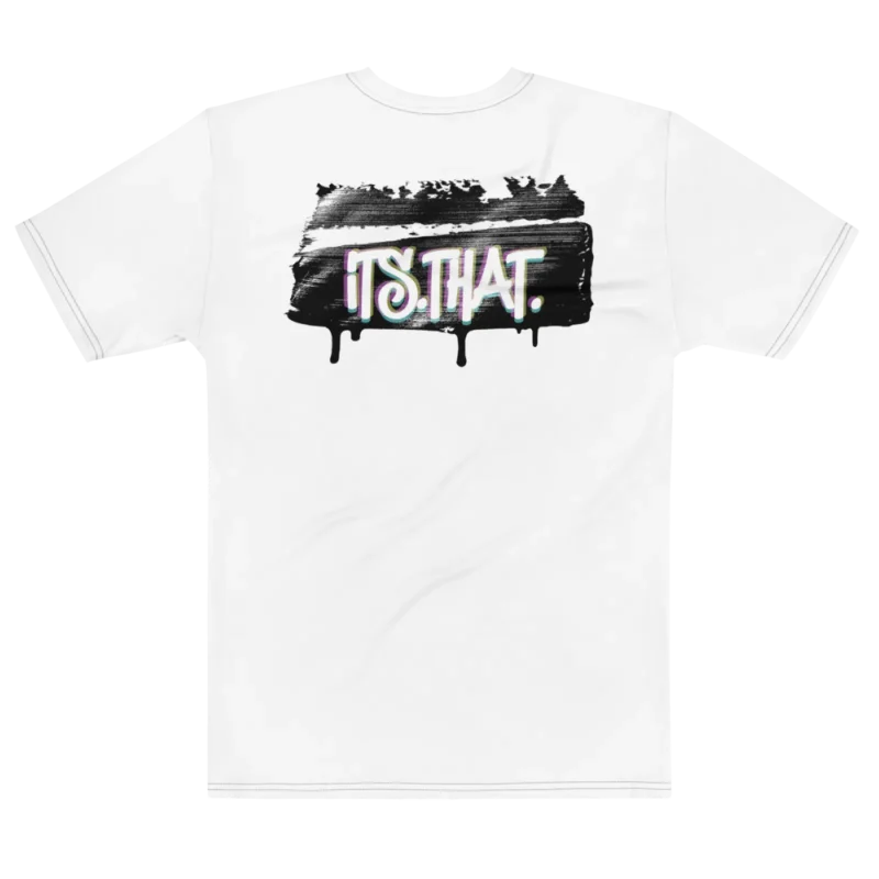 'Graffiti' CMYK Word-art | Backprint T-shirt, flat back view, Its.That.