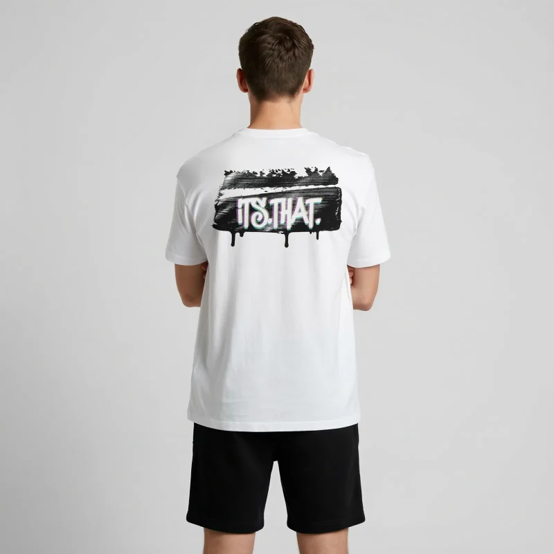 'Graffiti' CMYK Word-art | Backprint T-shirt, back view, Its.That.