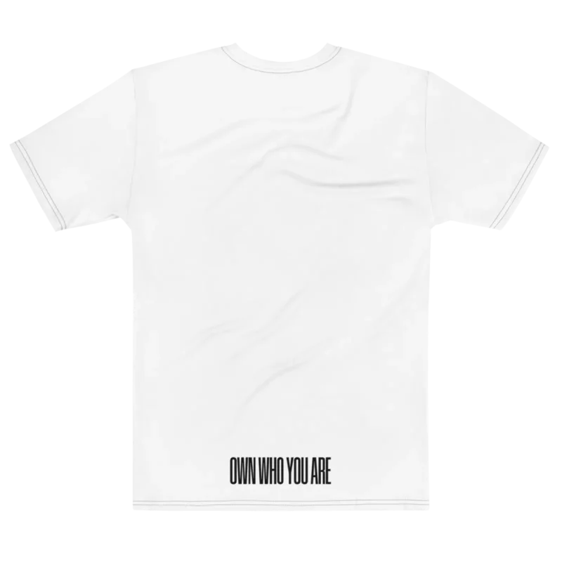 "Own who you are" Backprint Tee, flat back view, Its.That.