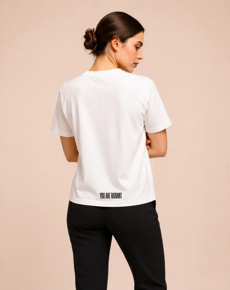 "YOU ARE RADIANT" Backprint Tee, back view, Its.That.
