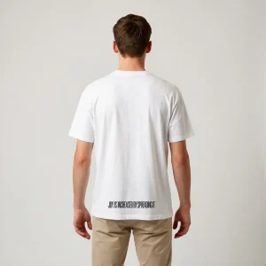 "JOY IS INCREASED BY SPREADING IT" Backprint Tee, back view, Its.That.