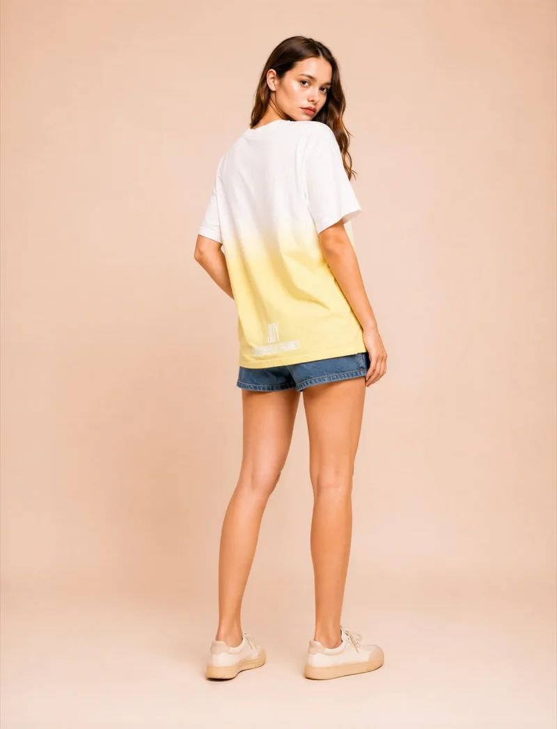 "JOY IS INCREASED BY SPREADING IT" Backprint Tee, back view, Its.That.