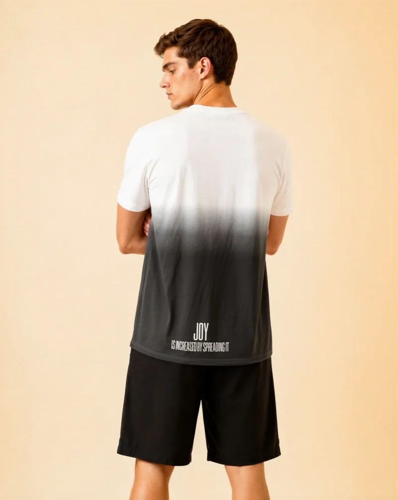 "JOY IS INCREASED BY SPREADING IT" Backprint Tee, back view, Its.That.
