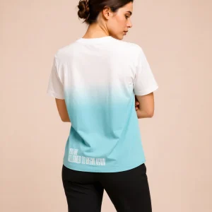 "You're allowed to begin again" Backprint Tee, front view, Its.That.