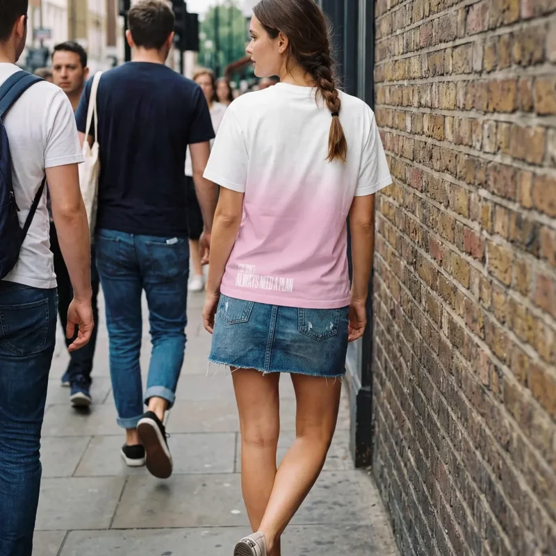 "YOU DON'T ALWAYS NEED A PLAN" Backprint Tee worn by a model