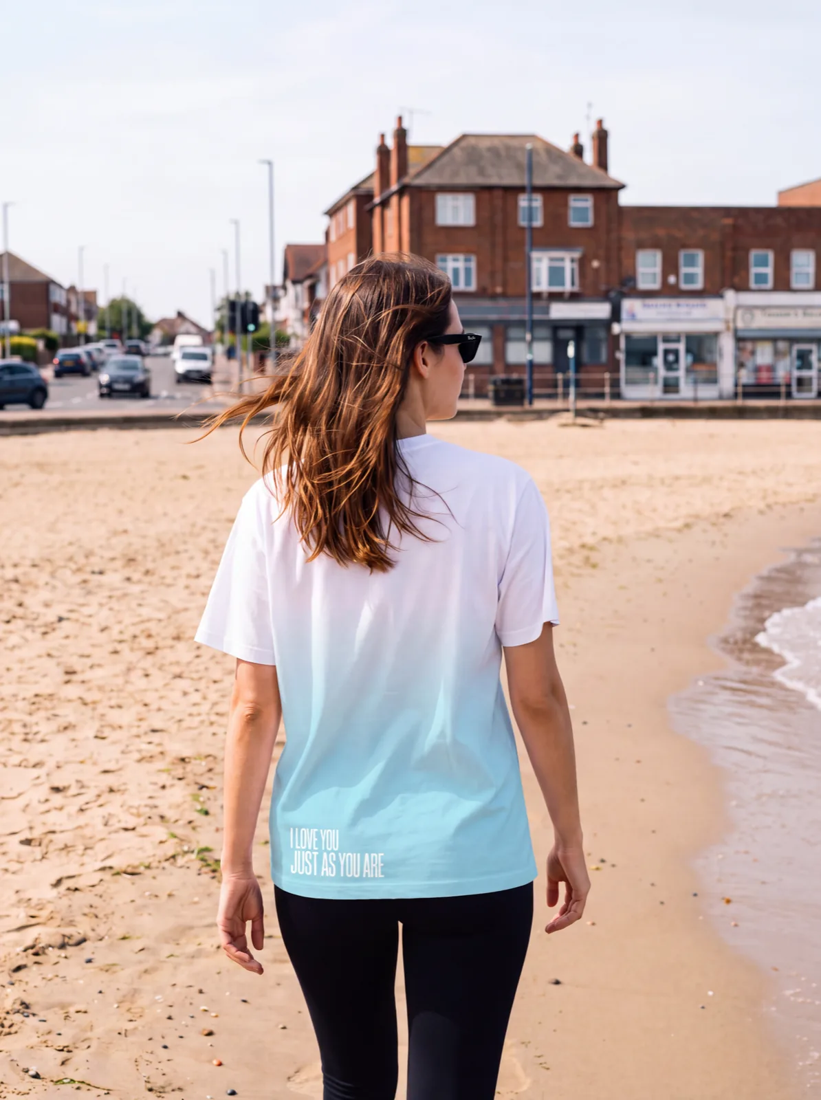 "i love you just as you are" Backprint Tee, on model