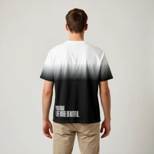 "you make life more beautiful." Backprint Tee, back view, Its.That.