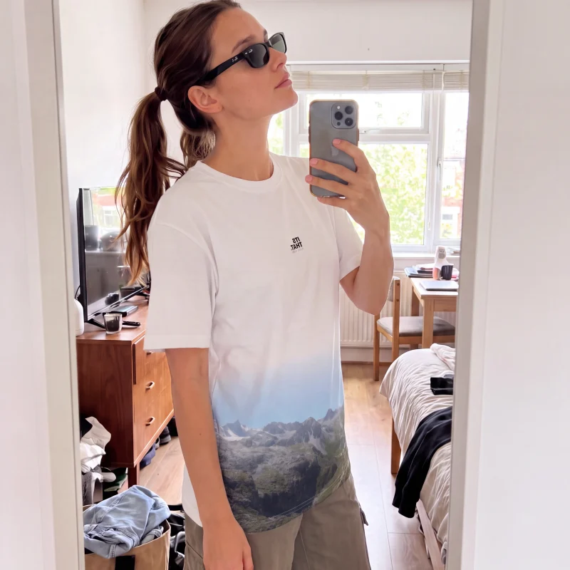 Its.That. Tignes Alpine 360 Wrap Tee worn by a model
