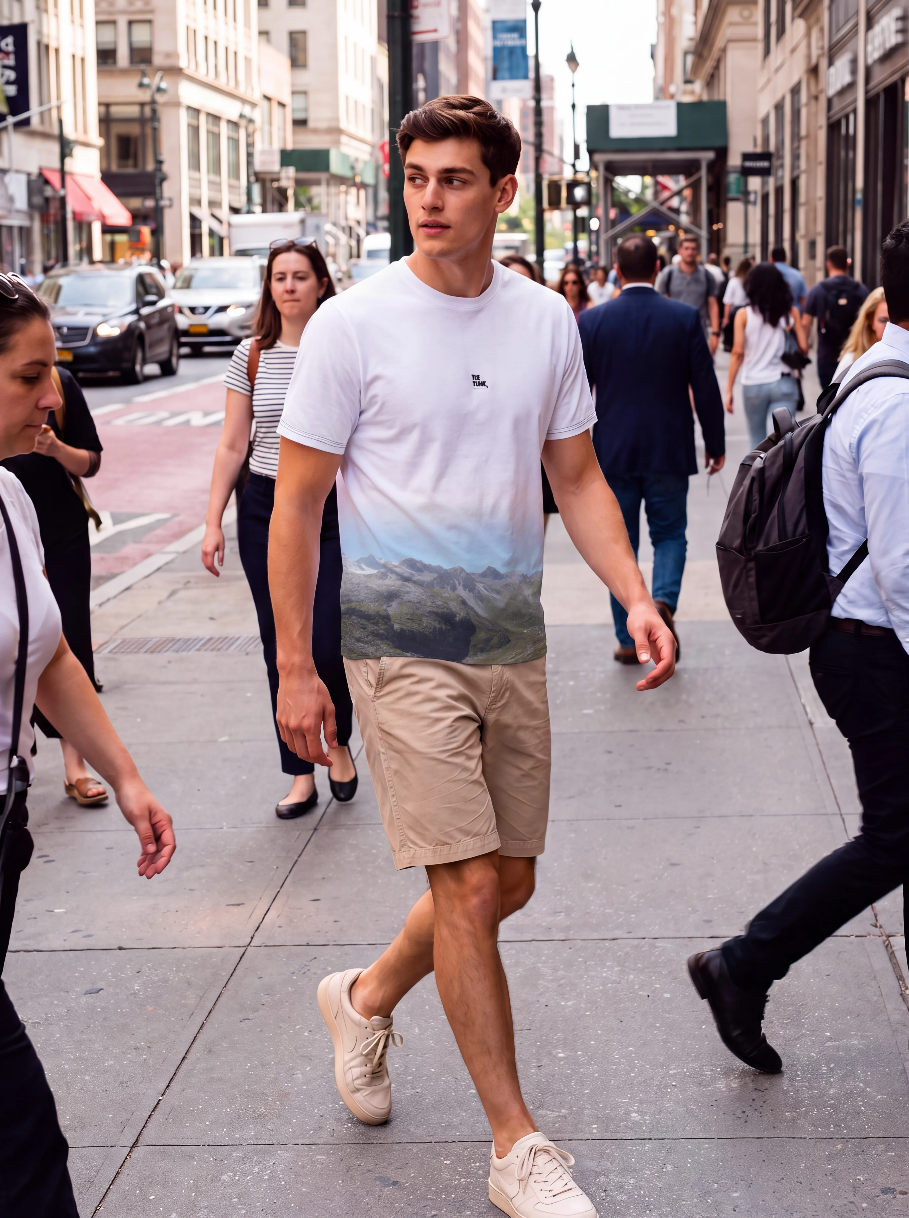 Its.That. Tignes Alpine 360 Wrap Tee worn by a model