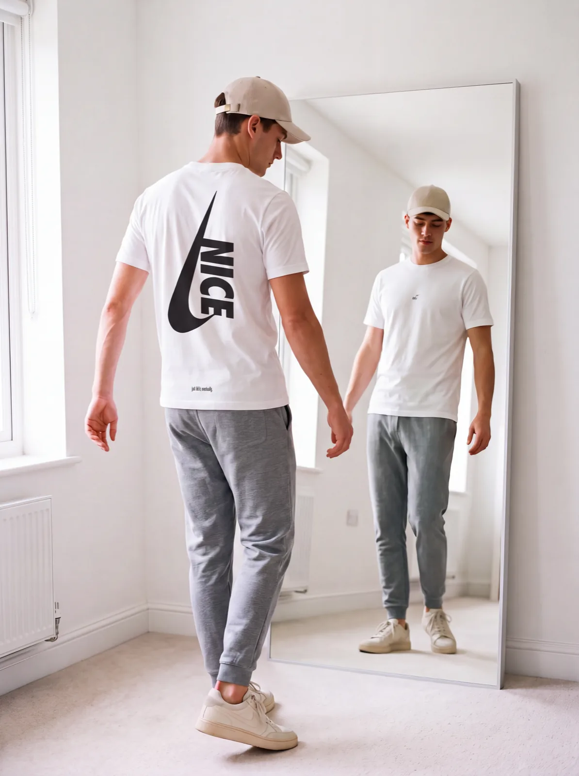 Nice Tick Backprint Tee, on model