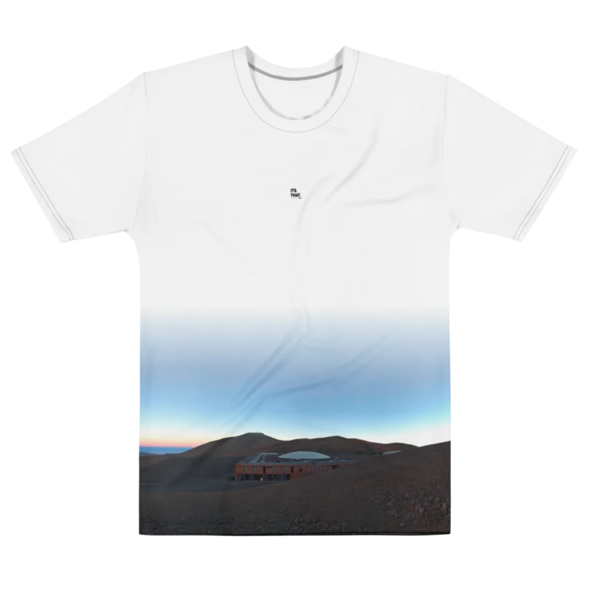 Its.That. Paranal Panorama 360 Wrap Tee, flat front view, Its.That.