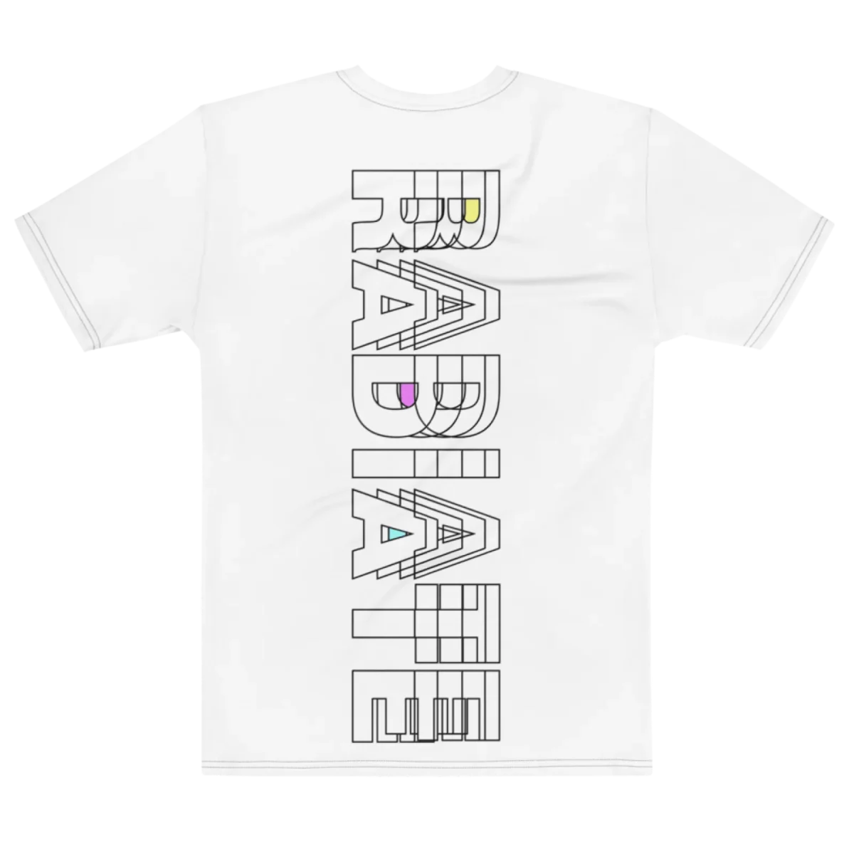 Its.That. Radiate Word-Art Tee (CMYK), flat back view, Its.That.