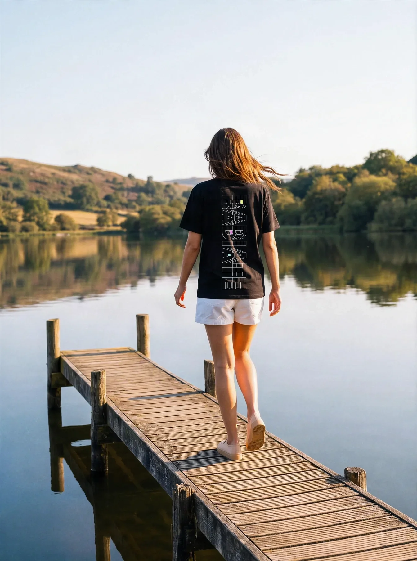 Its.That. Radiate Word-Art Tee (CMYK) worn by a model