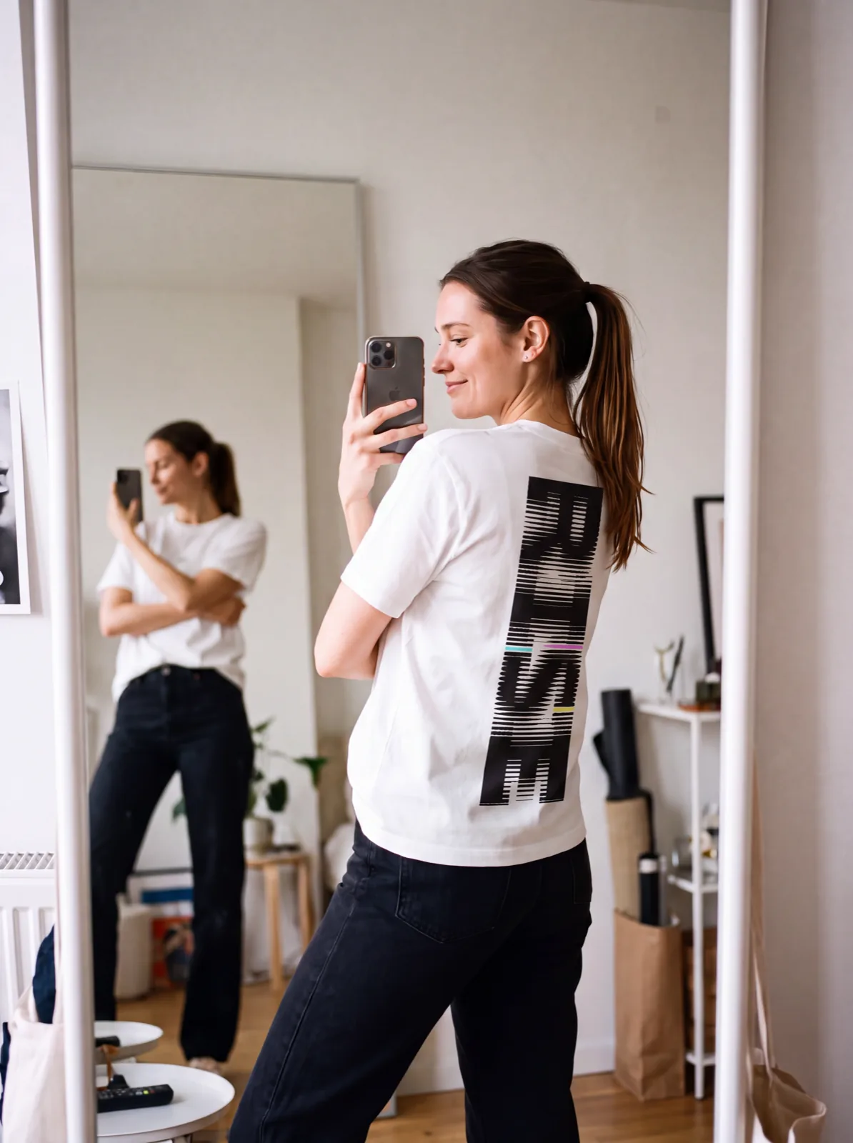 Its.That. Rise Word-Art Tee (CMYK), on model