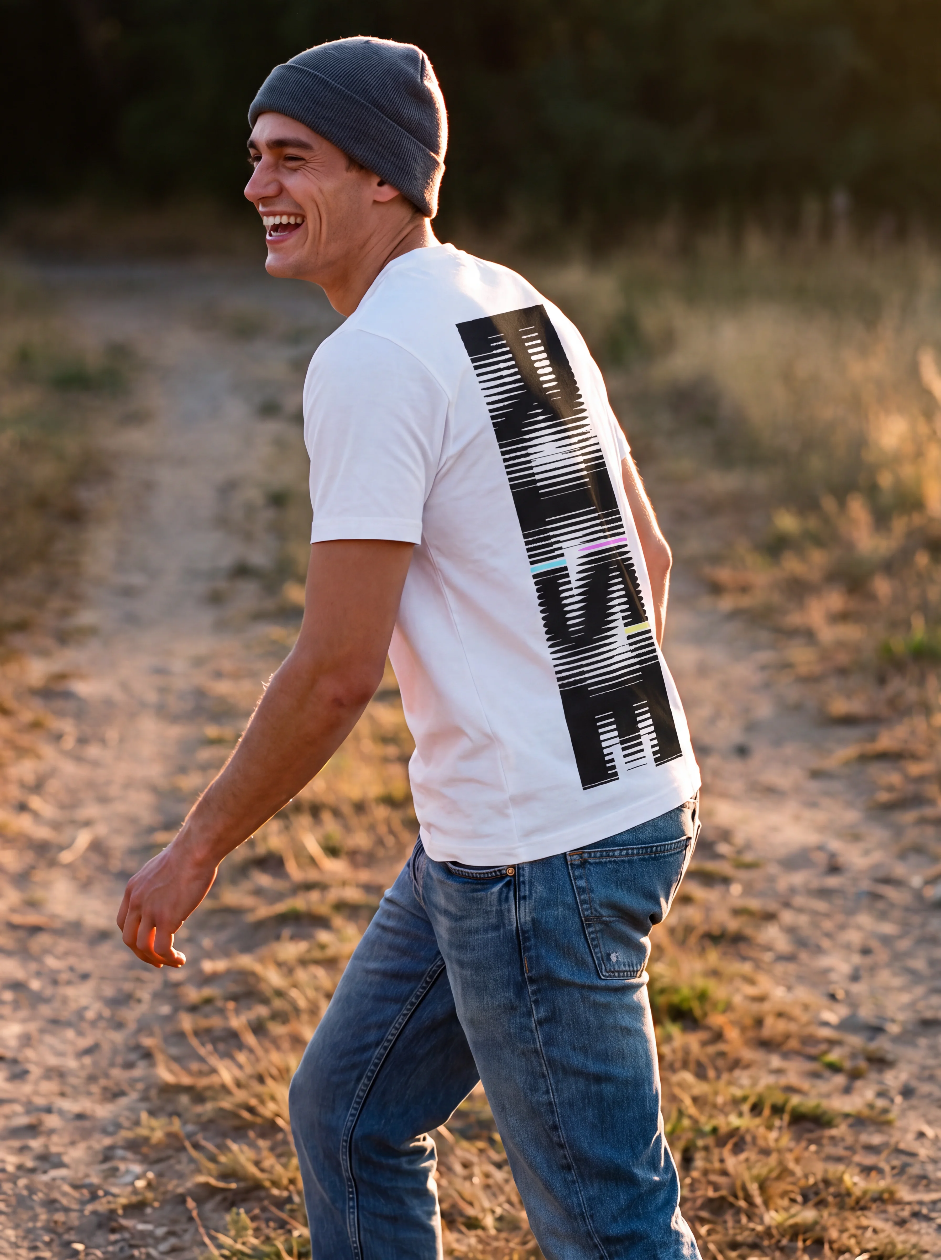 Its.That. Rise Word-Art Tee (CMYK) worn by a model