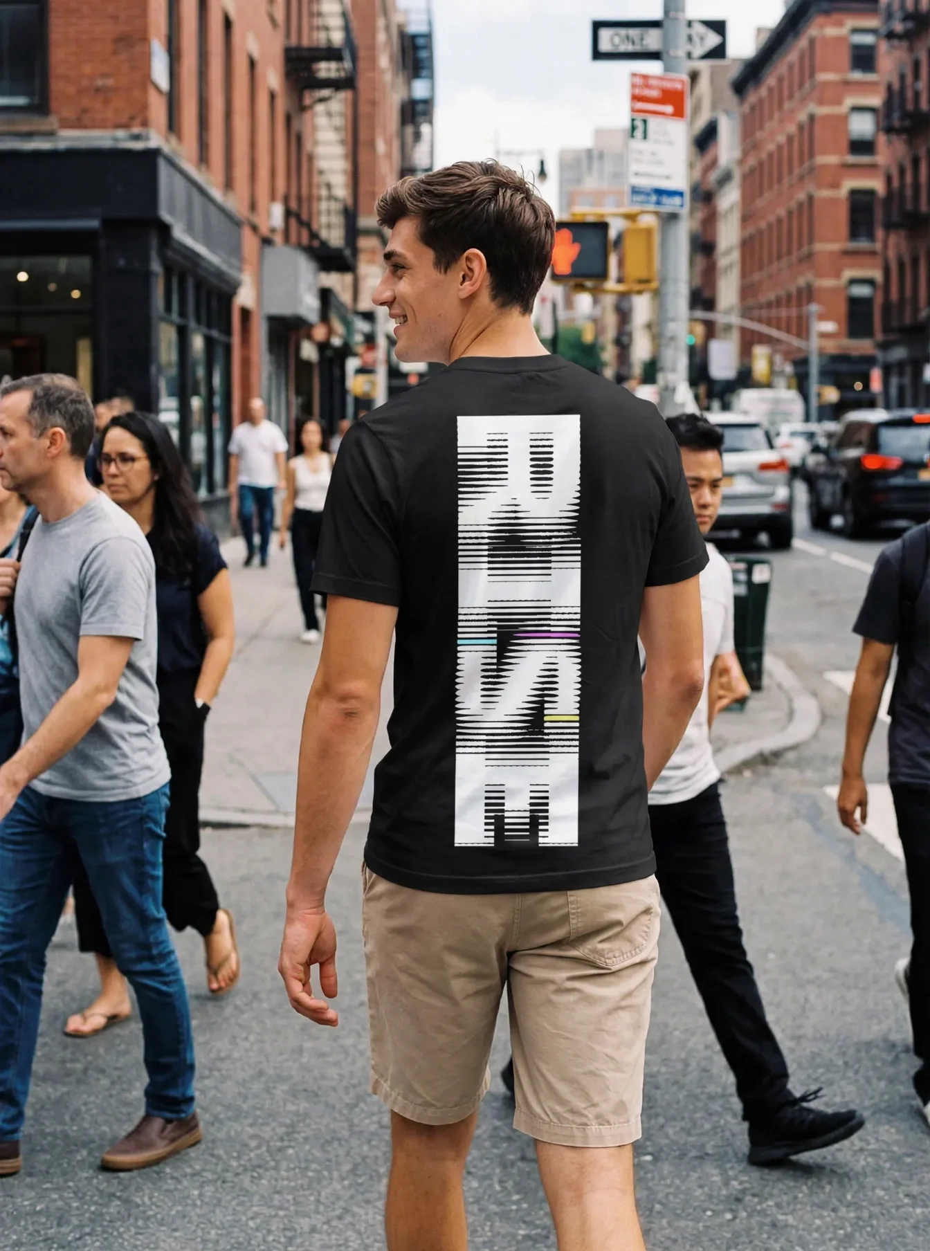 Its.That. Rise Word-Art Tee (CMYK) worn by a model