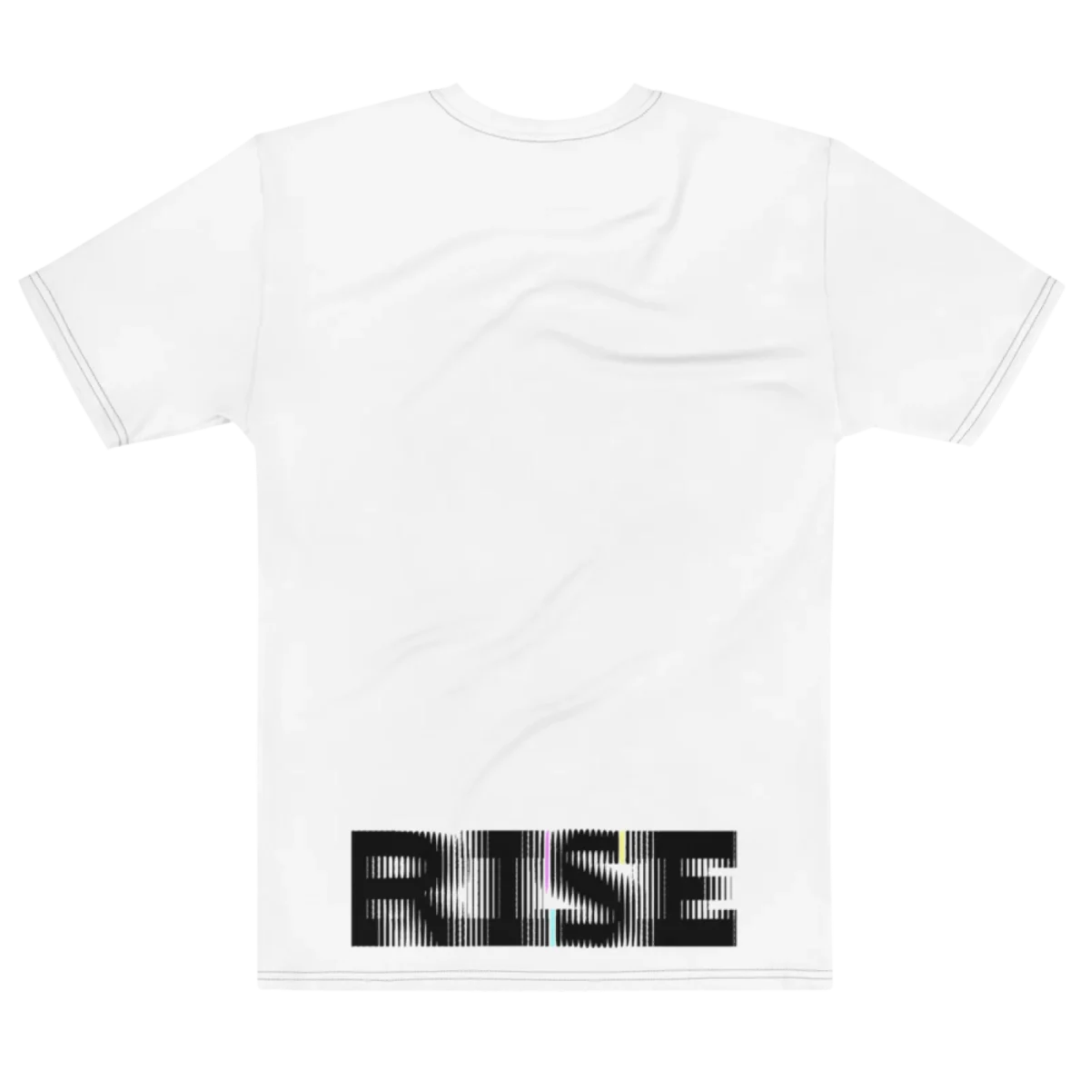 Its.That. Rise (Rotated) Word-Art Tee (CMYK), flat back view, Its.That.