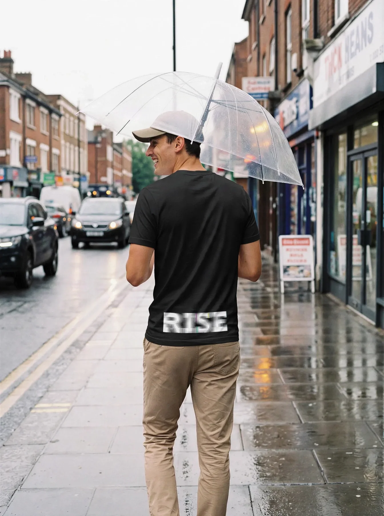 Its.That. Rise (Rotated) Word-Art Tee (CMYK) worn by a model