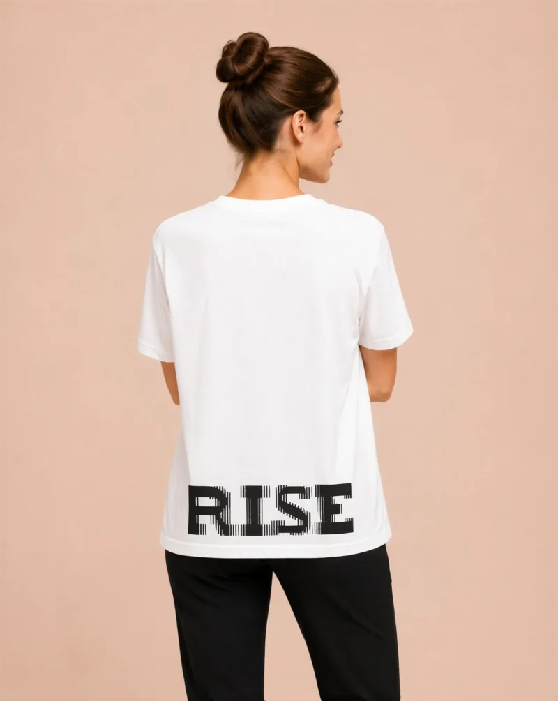 Its.That. Rise (Rotated) Word-Art Tee, back view, Its.That.