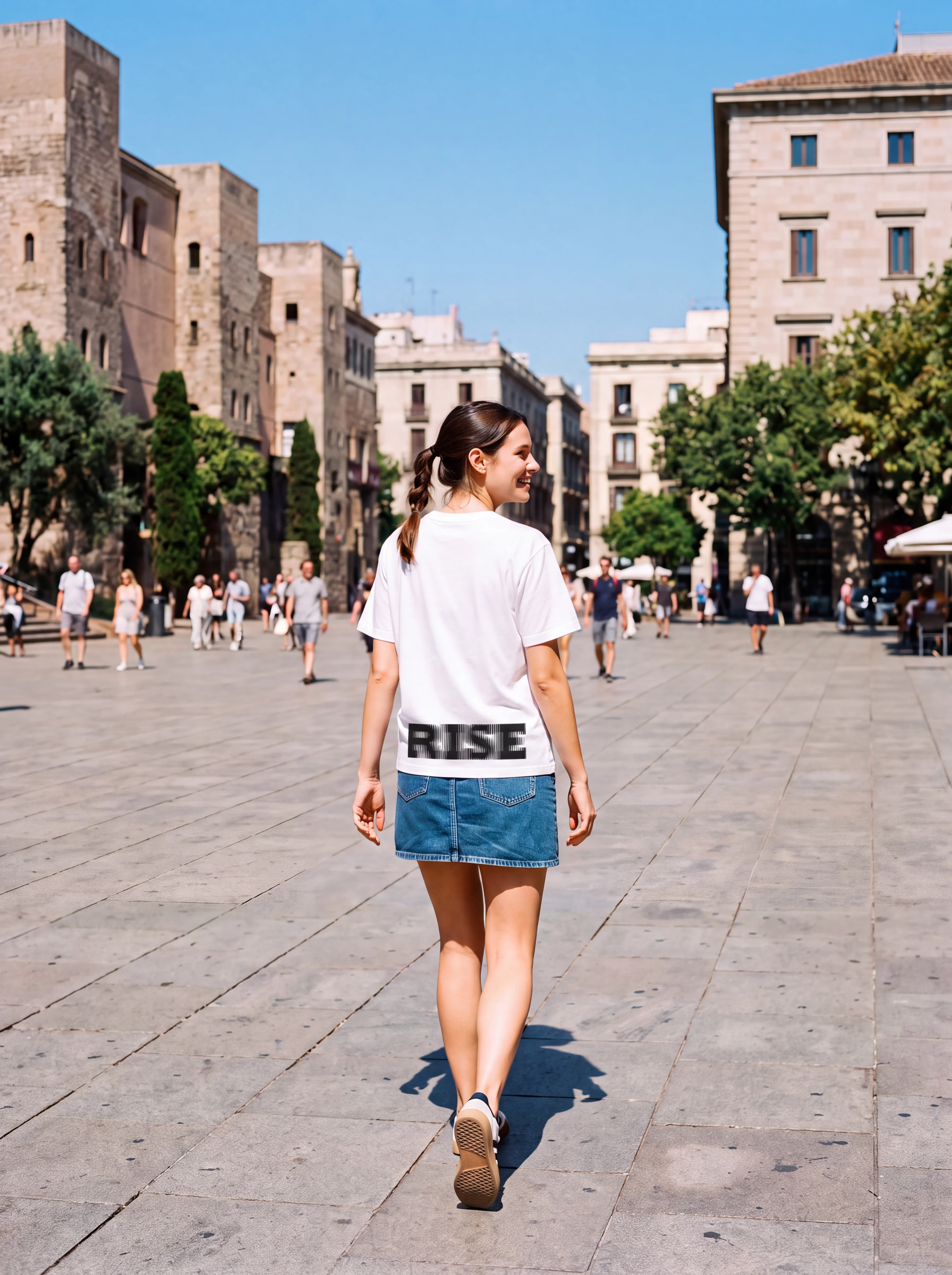 Its.That. Rise (Rotated) Word-Art Tee worn by a model