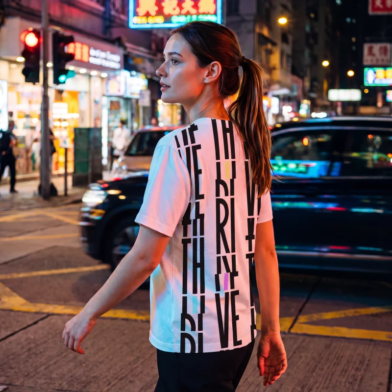 Its.That. Thrive Word-Art Tee (CMYK) worn by a model