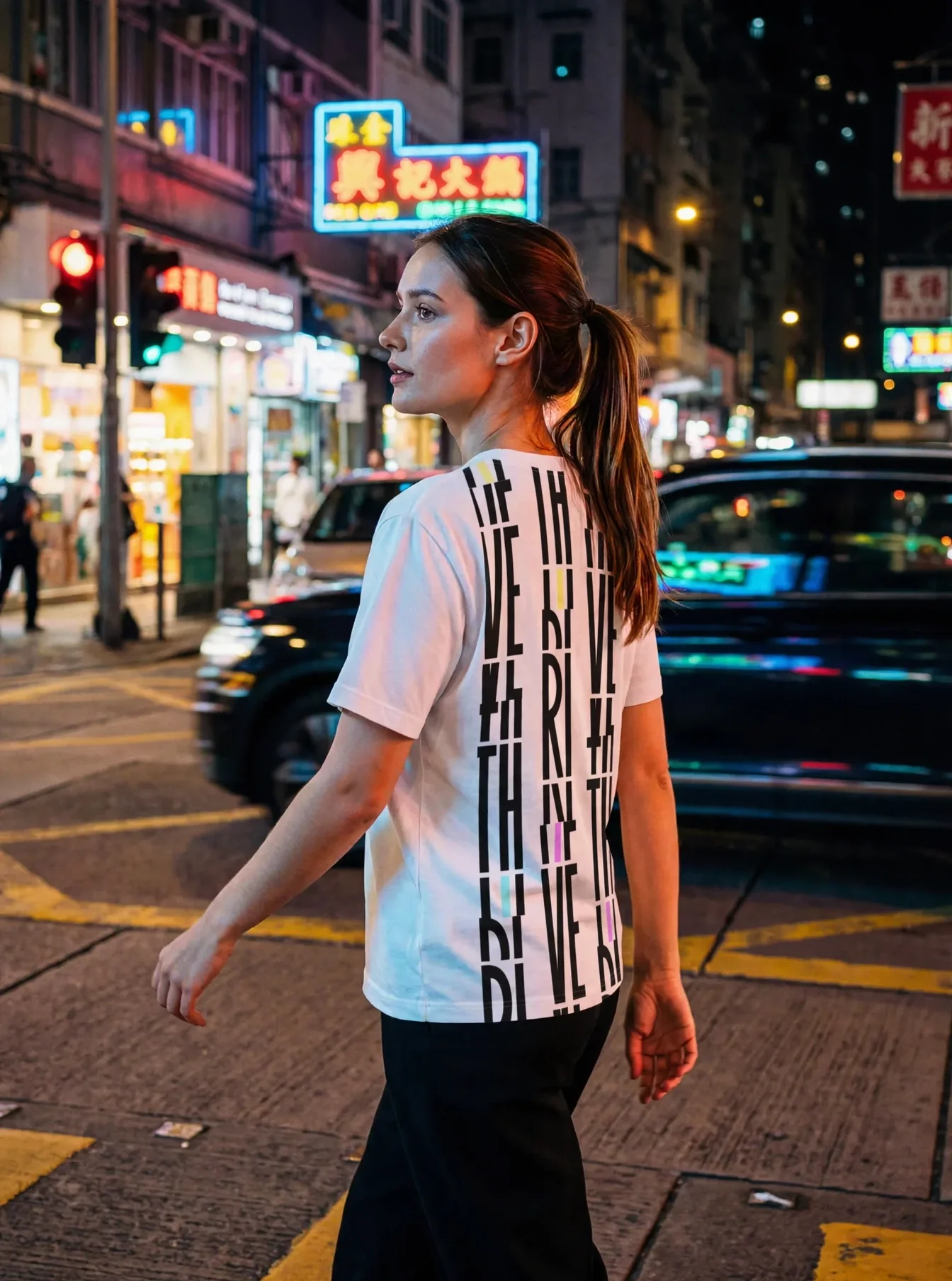 Its.That. Thrive Word-Art Tee (CMYK) worn by a model