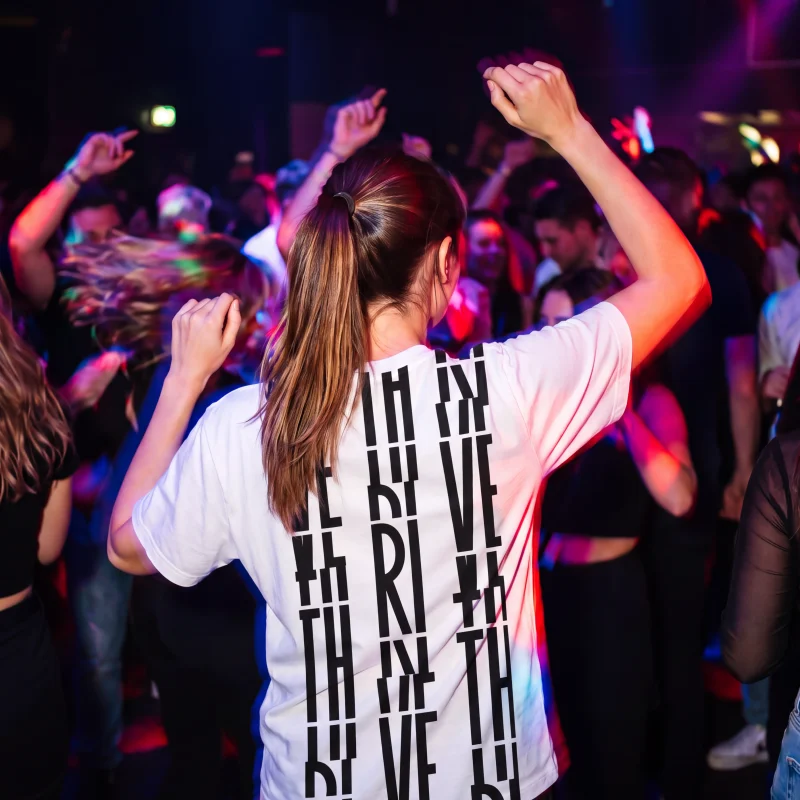 Its.That. Thrive Word-Art Tee worn by a model