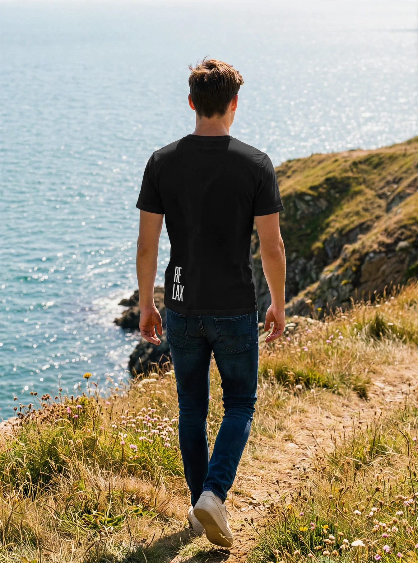 "RELAX" Backprint Tee, back view