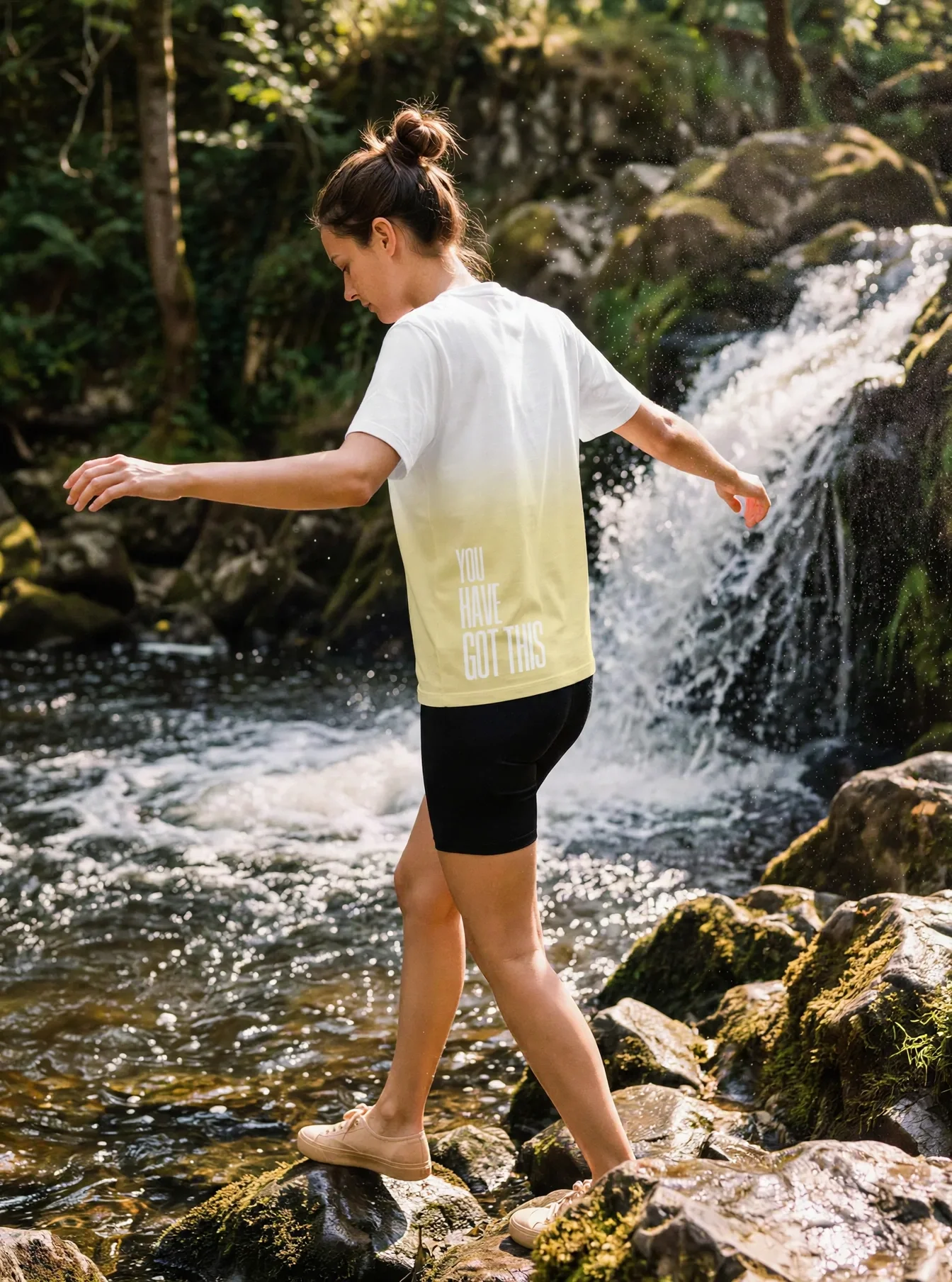 "YOU HAVE GOT THIS" Backprint Tee worn by a model